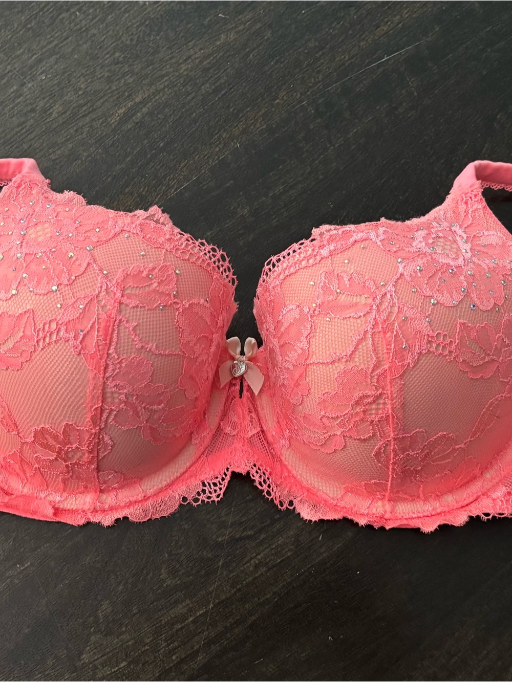 Victoria's Secret Body by Victoria, Demi lined. Coral with pink